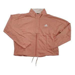 adidas Women Stay In The Game Track Pullover Jacket BLUSH WHITE Size Medium